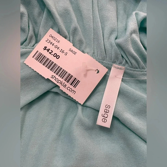 🩵‎ SAGE COLD SHOULDER TEAL DRESS NEW SMALL - Picture 5 of 6